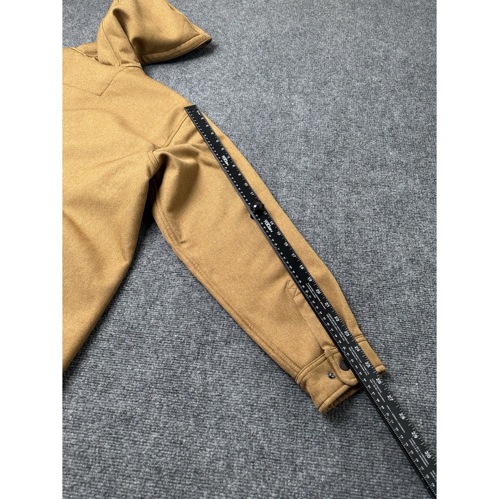 Mens Jacket Carhartt Brown Hooded Button Front Relaxed Fit, Size L - Picture 7 of 7